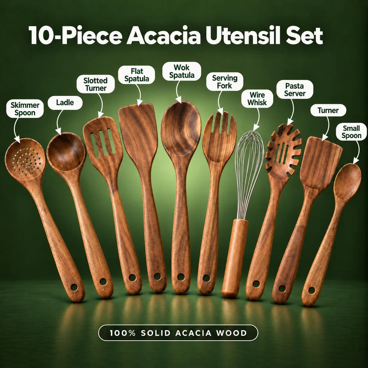 Acacia Wood Utensil Set
